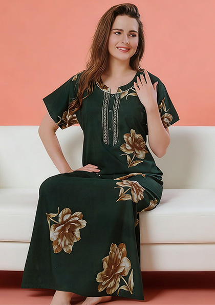 Buy Online LOVEBIRD Rich Cotton-04 Cotton Blend Nighty | Lovebird