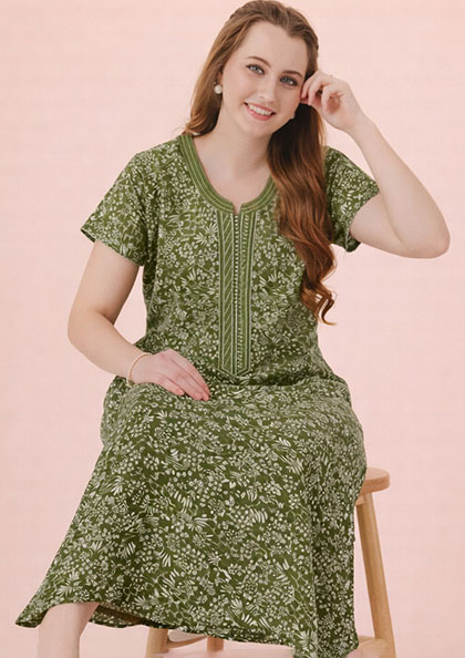 Buy Online LOVEBIRD Paper Cotton-01 Cotton Blend Nighty | Lovebird