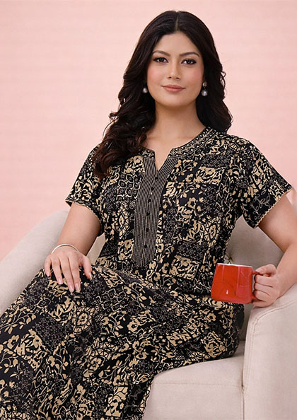 Buy Online LOVEBIRD Paper Cotton-05 Cotton Blend Nighty | Lovebird