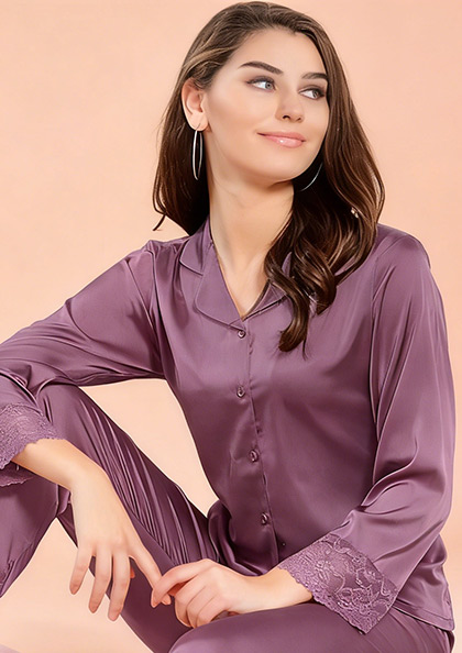 Buy Online LOVEBIRD Ns8834 Satin Plain Night Suit | Lovebird