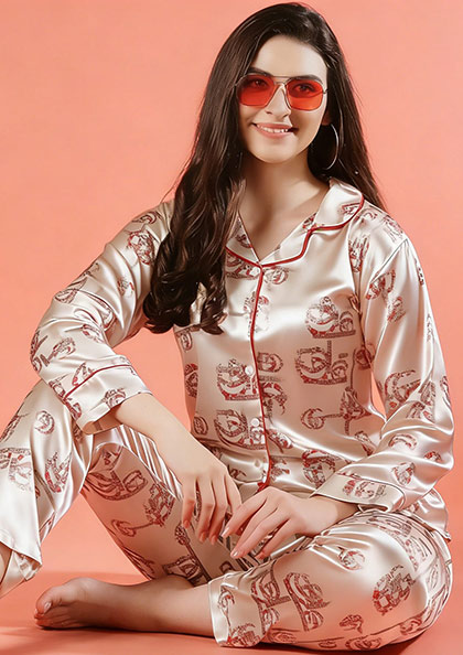 NS6610 SATIN PRINT NIGHT SUIT