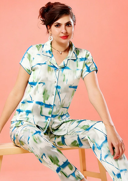 NS6613 SATIN PRINT NIGHT SUIT