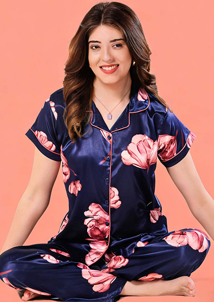 NS6617 SATIN PRINT NIGHT SUIT