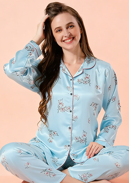 NS6625 SATIN PRINT NIGHT SUIT
