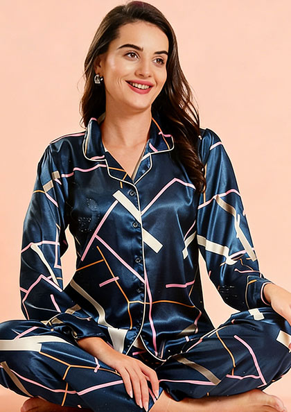 NS6631 SATIN PRINT NIGHT SUIT
