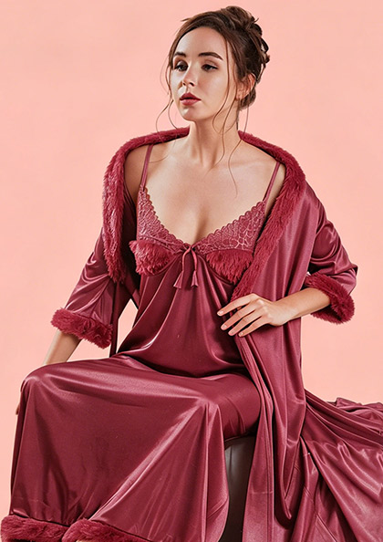 Buy Online LOVEBIRD C256 Long Nighty Long Gown | Lovebird