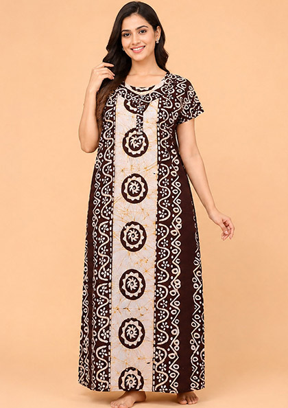 Buy Online LOVEBIRD Batik-07 Cotton Blend Nighty | Lovebird