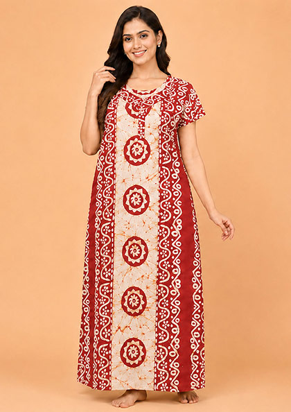 Buy Online LOVEBIRD Batik-07 Cotton Blend Nighty | Lovebird