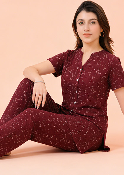 Buy Online LOVEBIRD Ns8855 Semi Long Kurti Night Suit | Lovebird