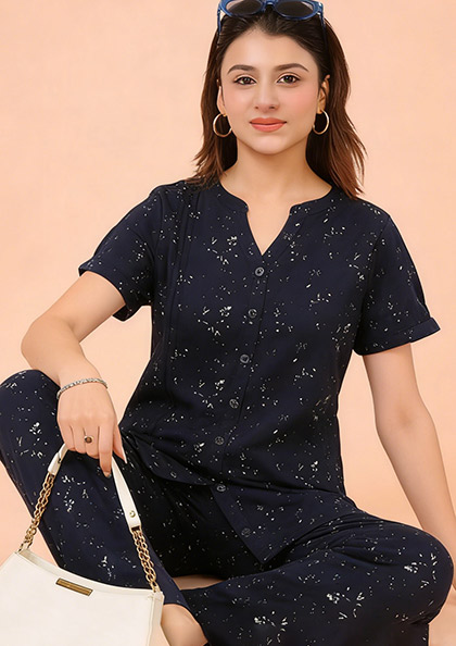 Buy Online LOVEBIRD Ns8855 Semi Long Kurti Night Suit | Lovebird