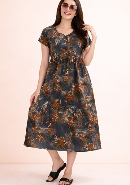 Buy Online LOVEBIRD 9704 Midi Rayon Nighty | Lovebird