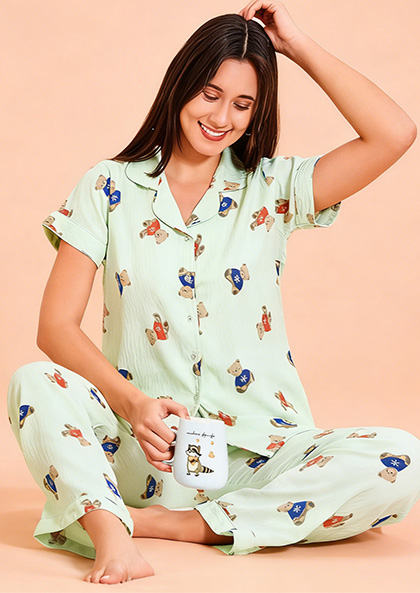 NS8858 CRUSH COTTON NIGHTSUIT