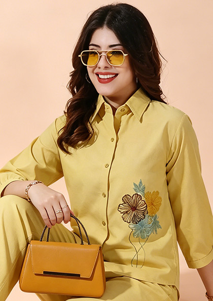 Buy Online LOVEBIRD Co-ord Set 6635 Silky Denim | Lovebird