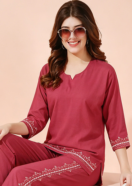 CO-ORD SET 6638 SLUB COTTON