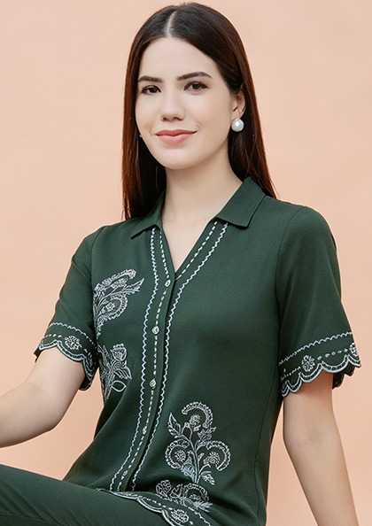 Buy Online LOVEBIRD Ns8874 Front Open Night Suit | Lovebird