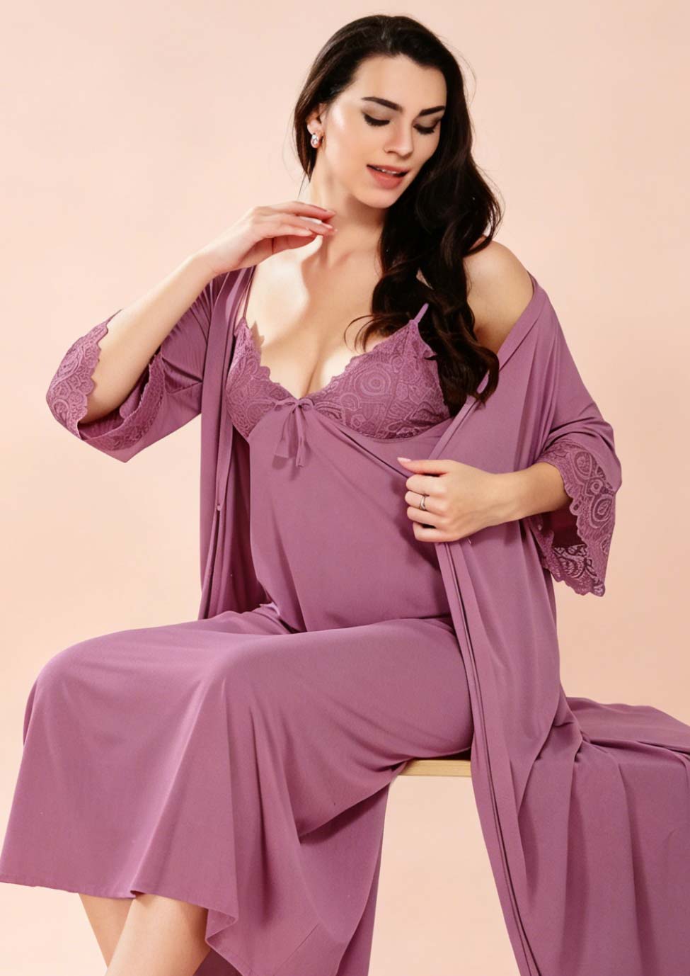 Buy Online LOVEBIRD C268 Long Nighty Long Gown | Lovebird