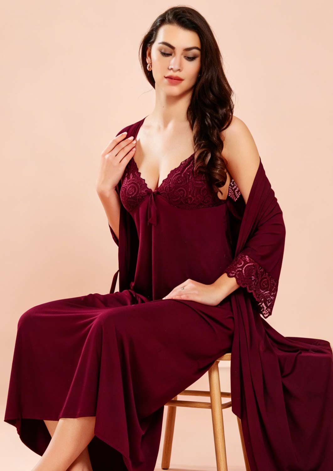 Buy Online LOVEBIRD C268 Long Nighty Long Gown | Lovebird