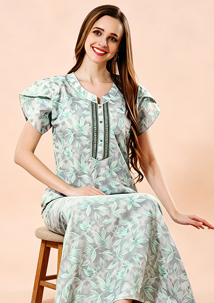 Buy Online LOVEBIRD Ct Nighty 19 Cotton Blend Hosiery Nighty | Lovebird