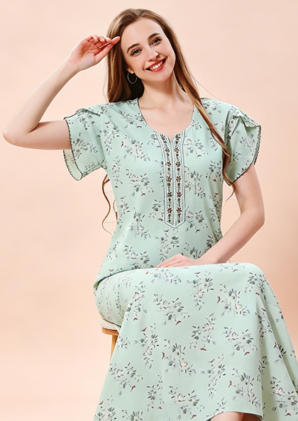 Buy Online LOVEBIRD Ct Nighty 24 Cotton Blend Hosiery Nighty | Lovebird