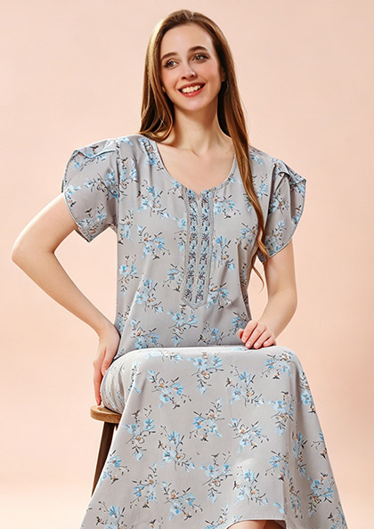 Buy Online LOVEBIRD Ct Nighty 24 Cotton Blend Hosiery Nighty | Lovebird