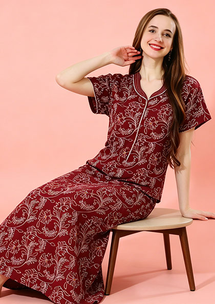 Buy Online LOVEBIRD Ct Nighty 25 Cotton Blend Hosiery Nighty | Lovebird