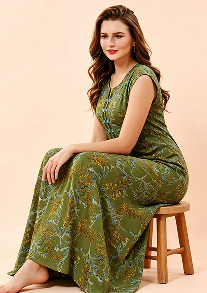 Buy Online LOVEBIRD Ct Nighty 27 Cotton Blend Hosiery Nighty | Lovebird