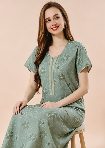 Buy Online LOVEBIRD Ct Nighty 28 Cotton Blend Hosiery Nighty | Lovebird