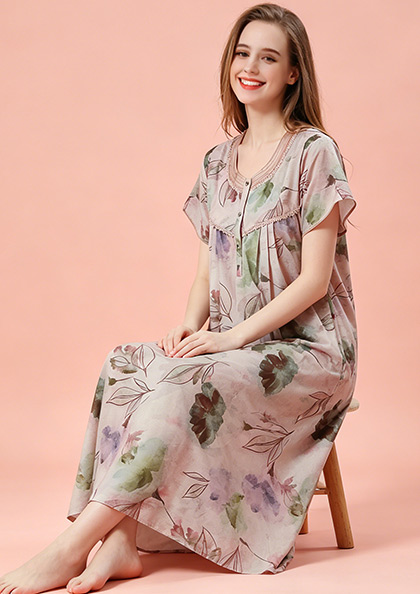 Buy Online LOVEBIRD Ct Nighty 29 Cotton Blend Hosiery Nighty | Lovebird