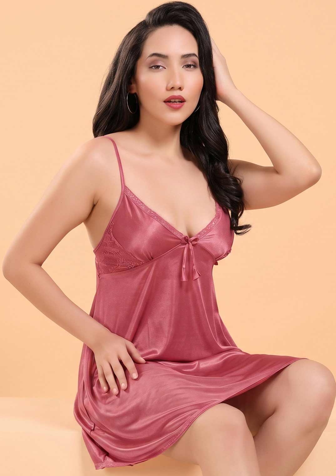 Buy Online LOVEBIRD Nighty A21 Silky Satin With Nodded Set | Lovebird