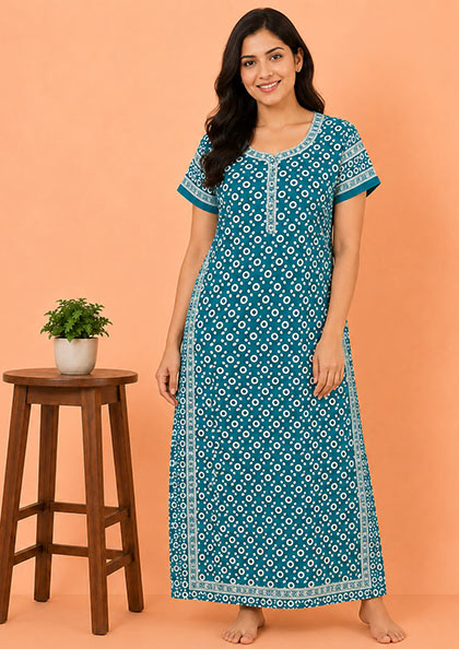 Buy Online LOVEBIRD Batik-11 Cotton Blend Nighty | Lovebird