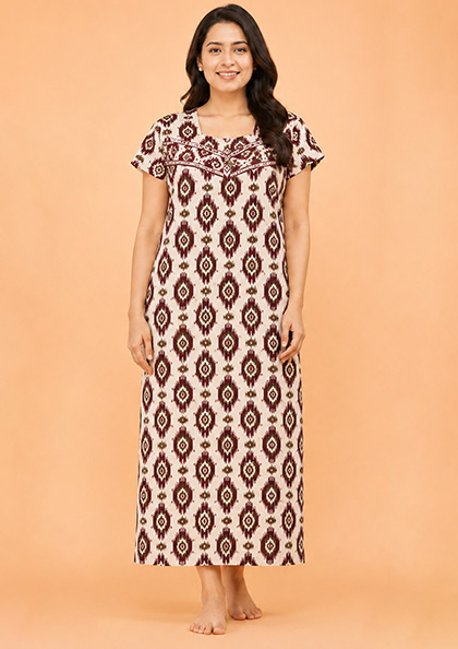 Buy Online LOVEBIRD Batik-20 Cotton Blend Nighty | Lovebird