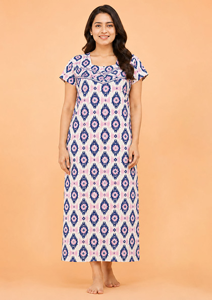 Buy Online LOVEBIRD Batik-20 Cotton Blend Nighty | Lovebird