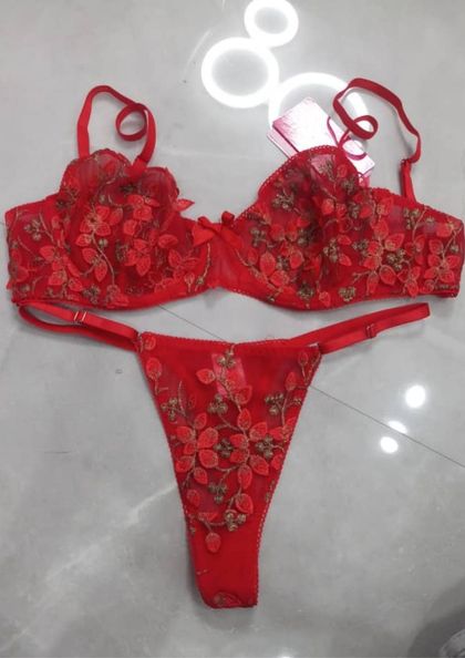 THS2603 BRA PANTY THONG SET FANCY bra 5 star review image