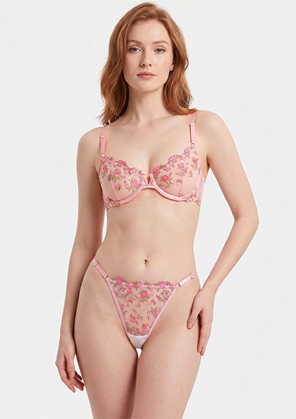 THS2607 BRA PANTY THONG SET FANCY