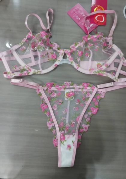 THS2607 BRA PANTY THONG SET FANCY bra 5 star review image