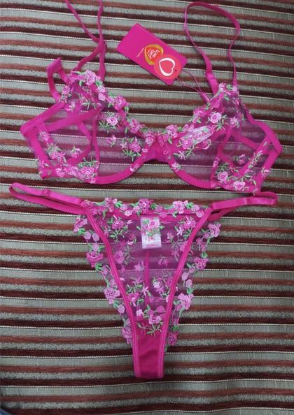 THS2608 BRA PANTY THONG SET FANCY bra 5 star review image