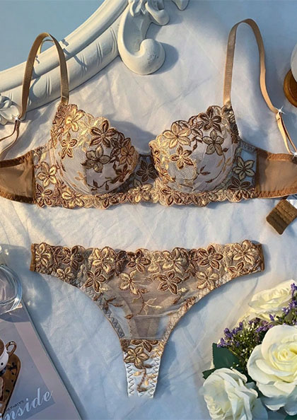 THS2610 BRA PANTY THONG SET FANCY