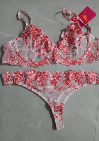 THS2614 BRA PANTY THONG SET FANCY bra 5 star review image