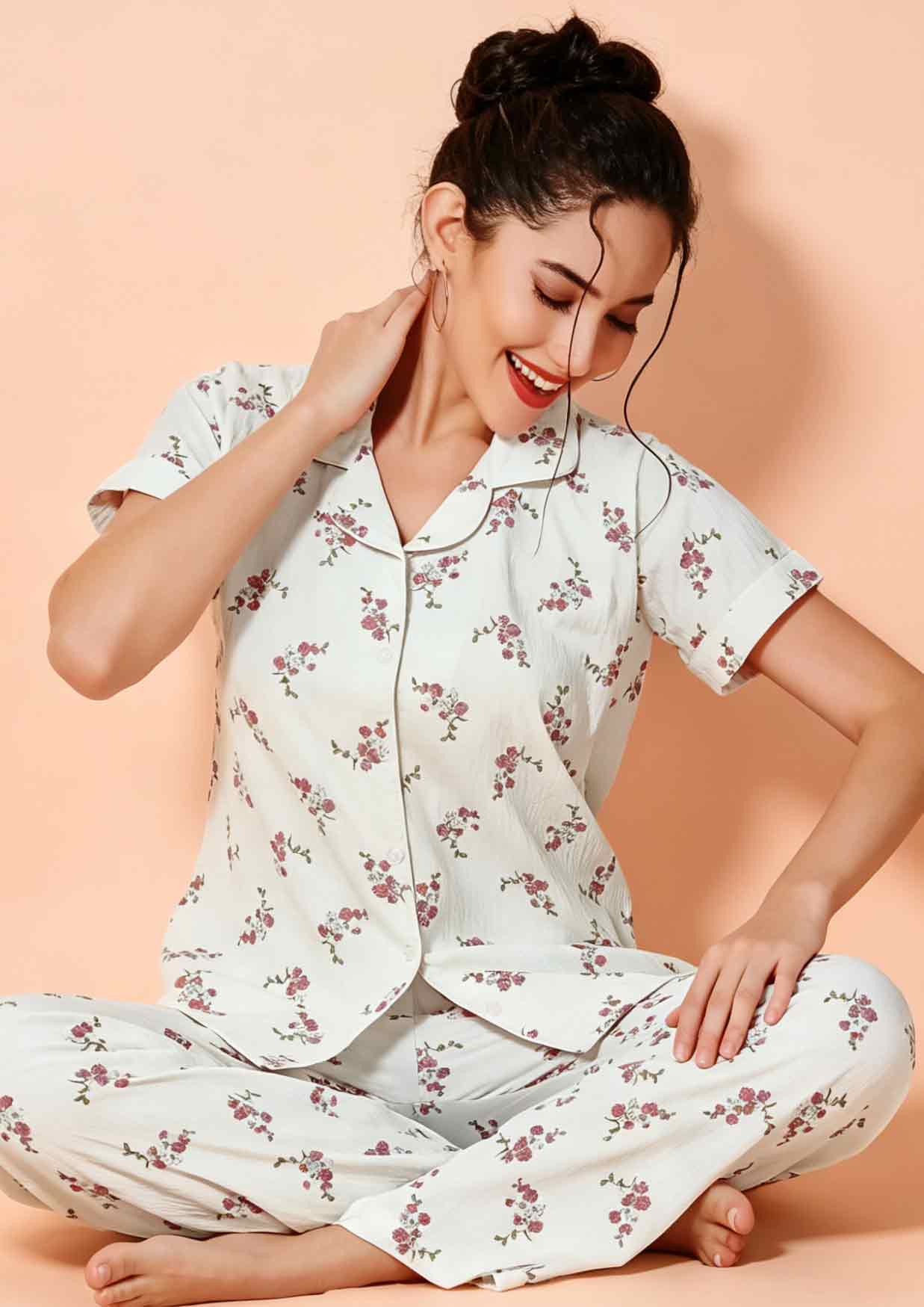 NS8887 CRUSH COTTON NIGHT SUIT