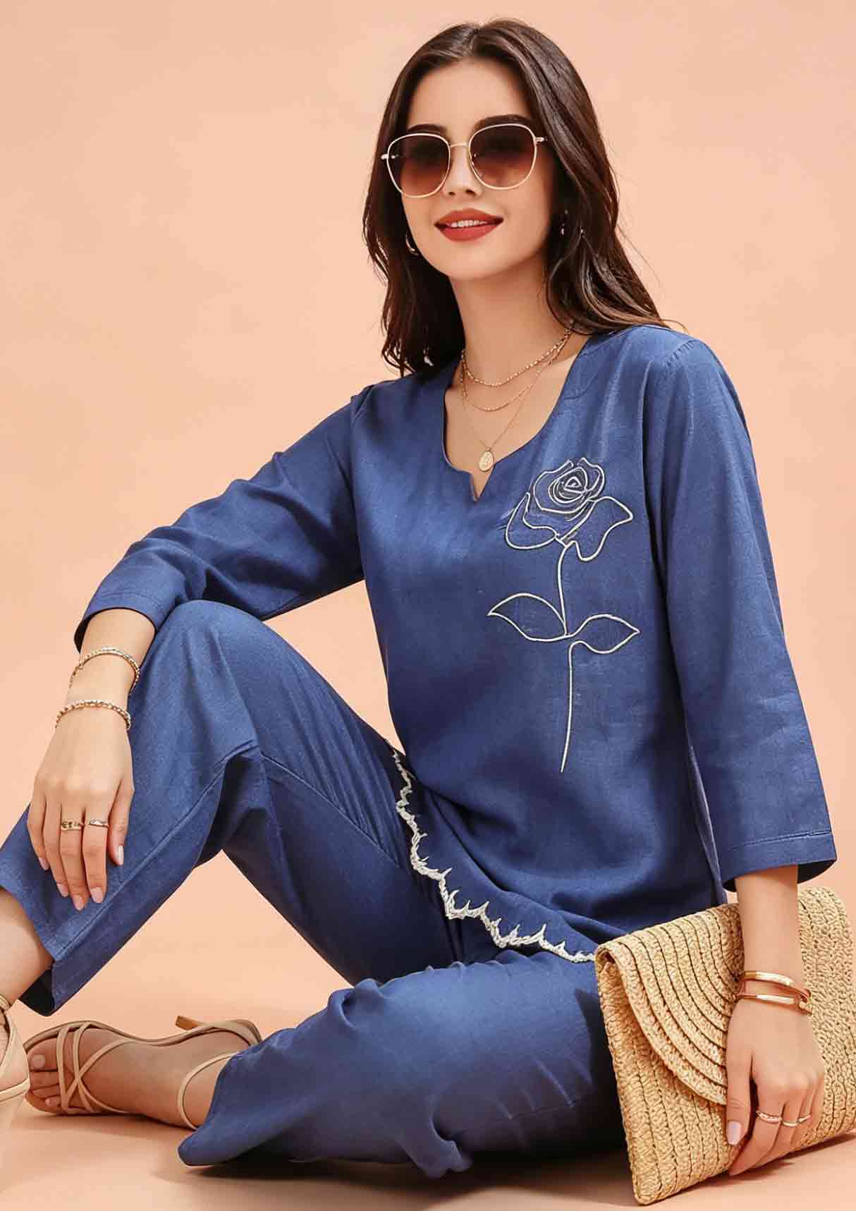 CO-ORD SET 6653 DENIM NIGHT SUIT