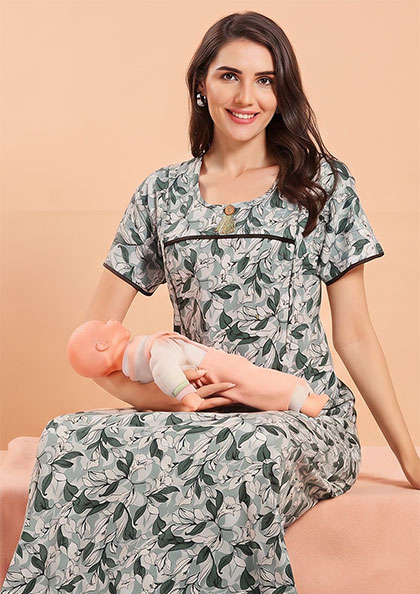 Buy Online LOVEBIRD Rich Cotton 29 Hoisery Maternity Feeding Blend Nighy | Lovebird