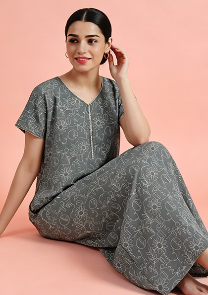 Buy Online LOVEBIRD Rich Cotton 44 Rayon Cotton Blend Nighy | Lovebird