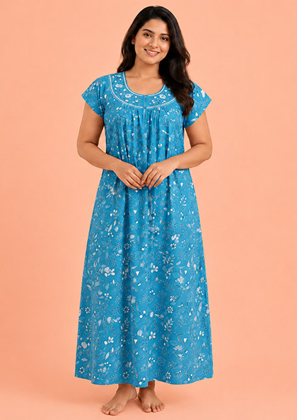 Buy Online LOVEBIRD Bombay-15 Cotton Blend Nighty | Lovebird