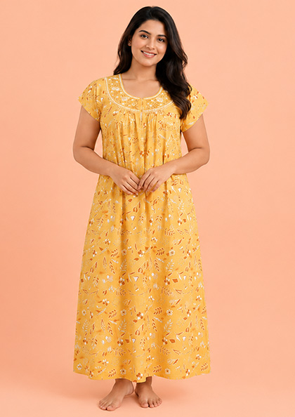 Buy Online LOVEBIRD Bombay-15 Cotton Blend Nighty | Lovebird
