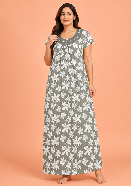 Buy Online LOVEBIRD Bombay-17 Cotton Blend Nighty | Lovebird