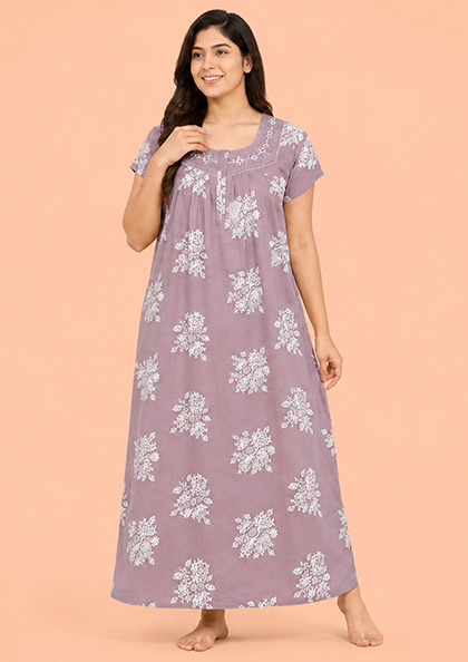 Buy Online LOVEBIRD Bombay-18 Cotton Blend Nighty | Lovebird