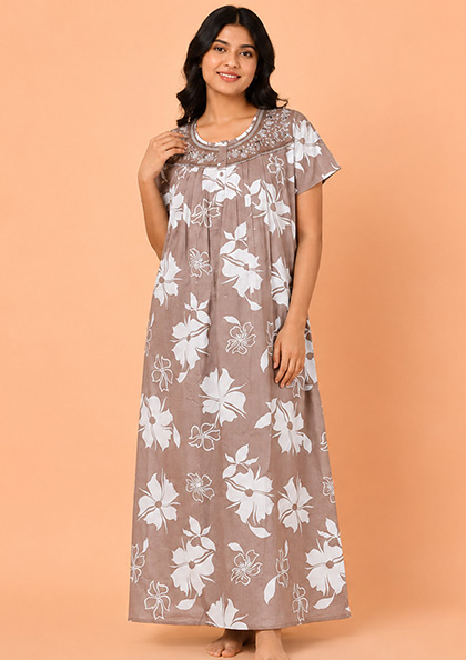 Buy Online LOVEBIRD Bombay-19 Cotton Blend Nighty | Lovebird