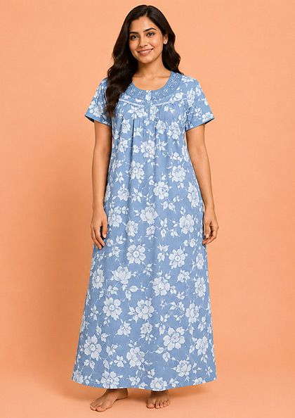 Buy Online LOVEBIRD Bombay-22 Cotton Blend Nighty | Lovebird
