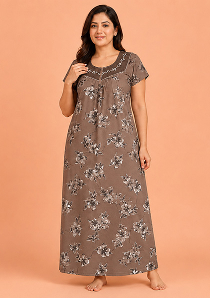 Buy Online LOVEBIRD Bombay-23 Cotton Blend Nighty | Lovebird