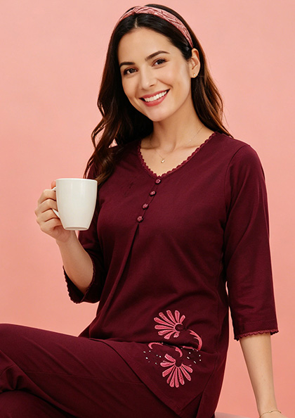 Buy Online LOVEBIRD Co-ord Set 6663 Night Suit | Lovebird